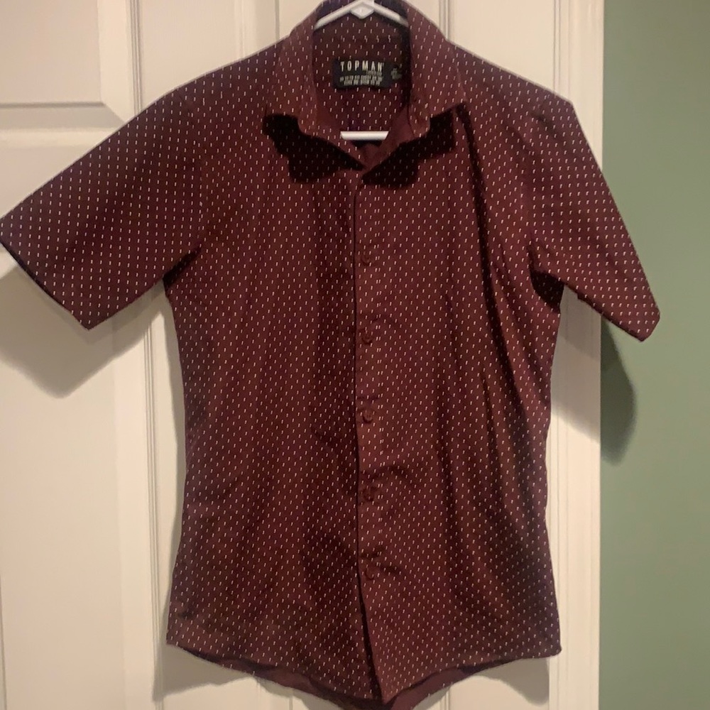 Top man button down casual tee shirt men’s